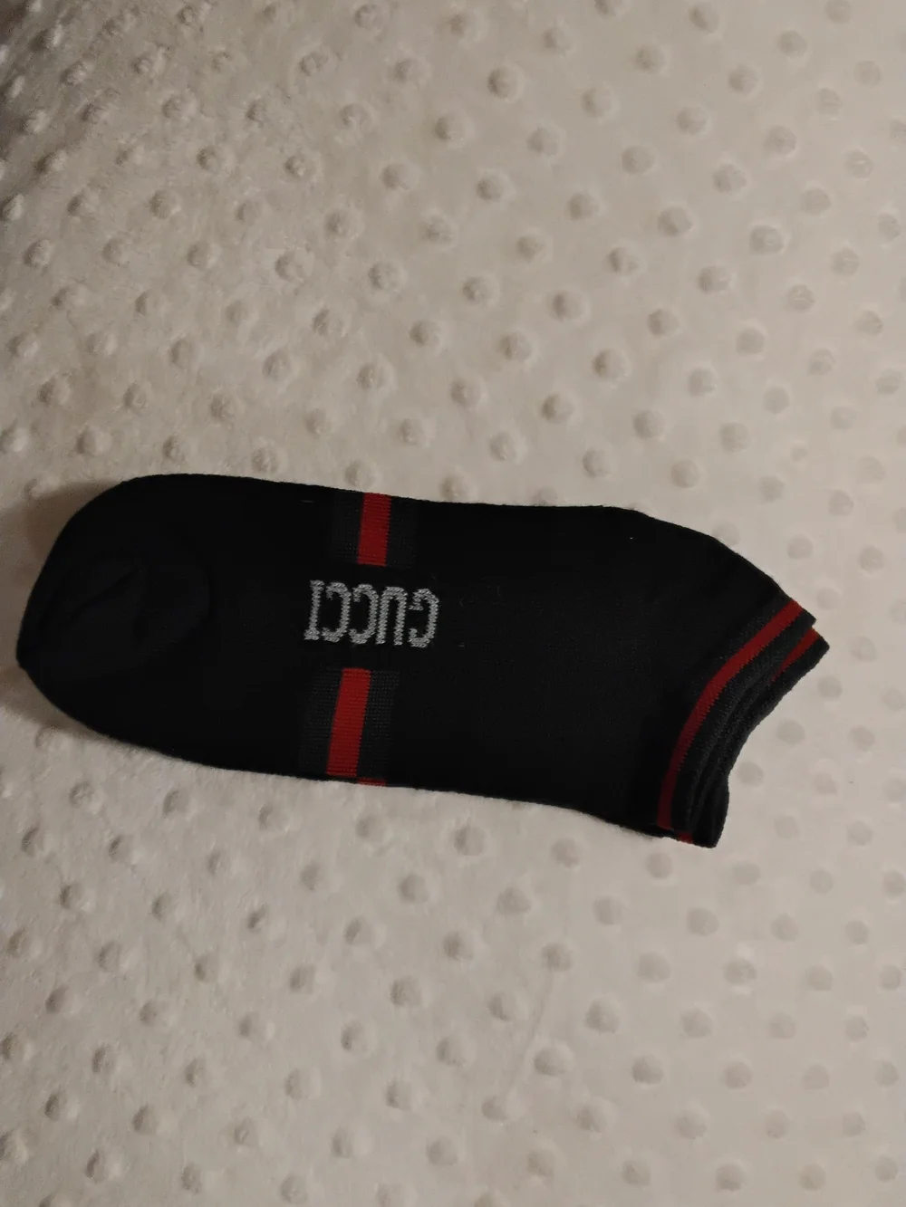 Gucci Black Red-Green Stripe Low-Cut Socks